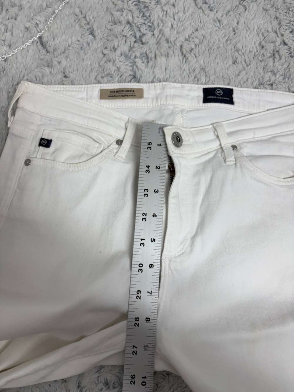 AG Adriano Goldschmied The Middi-Ankle White Skinny Jeans 28R - Picture 5 of 7